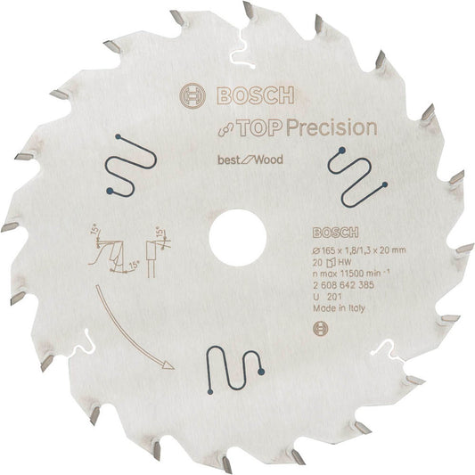 BOSCH Best for Wood Kreissägeblatt 165,0 mm, 20 Zähne | 2608642385
