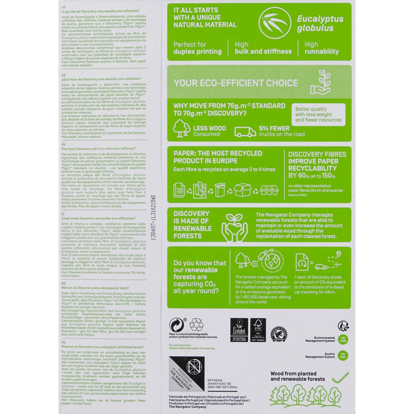DISCOVERY Kopierpapier DIN A4 70 g/qm | 83427A70LAAS | 1 Pack = 500 Blatt