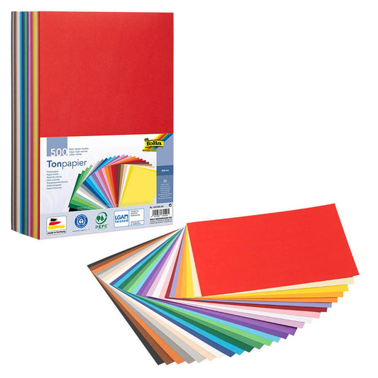 folia Tonpapier farbsortiert 130 g/qm | 64/500 09 | 1 Pack = 500 Blatt