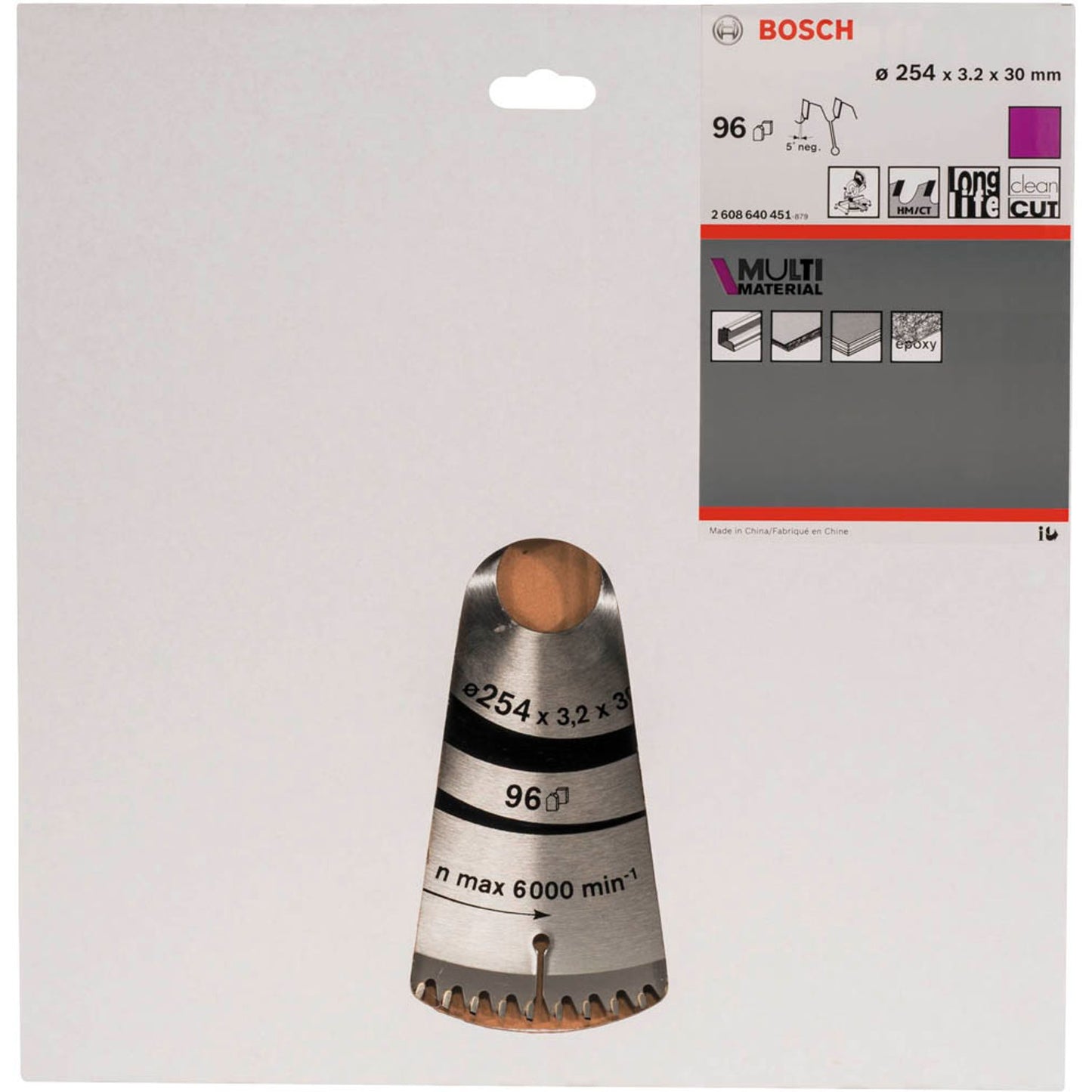 BOSCH Multi Material Kreissägeblatt 254,0 mm, 96 Zähne | 2608640451