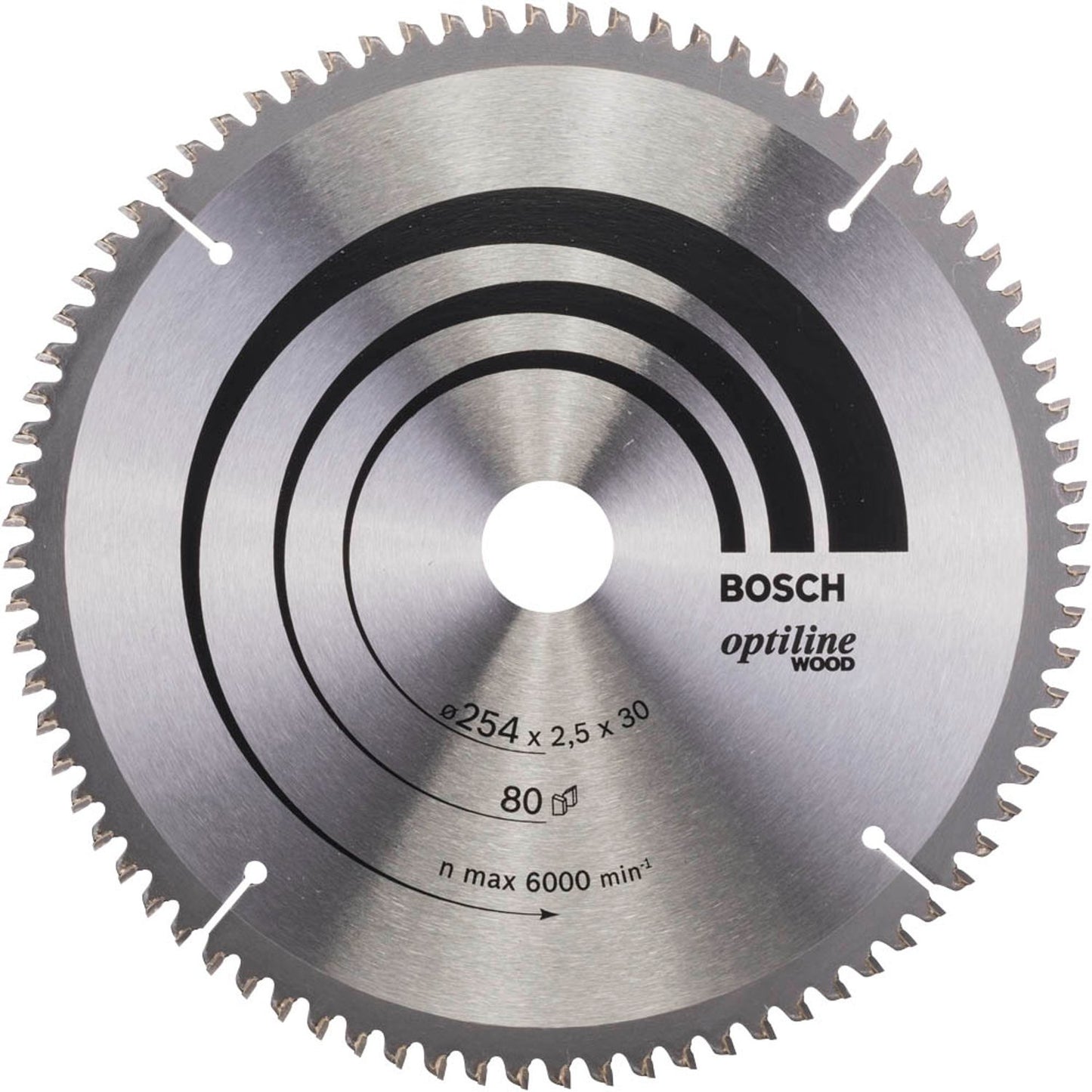 BOSCH Optiline Wood Kreissägeblatt 254,0 mm, 80 Zähne | 2608640437