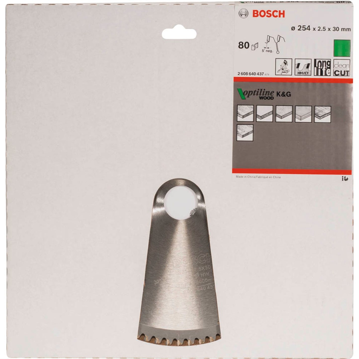 BOSCH Optiline Wood Kreissägeblatt 254,0 mm, 80 Zähne | 2608640437