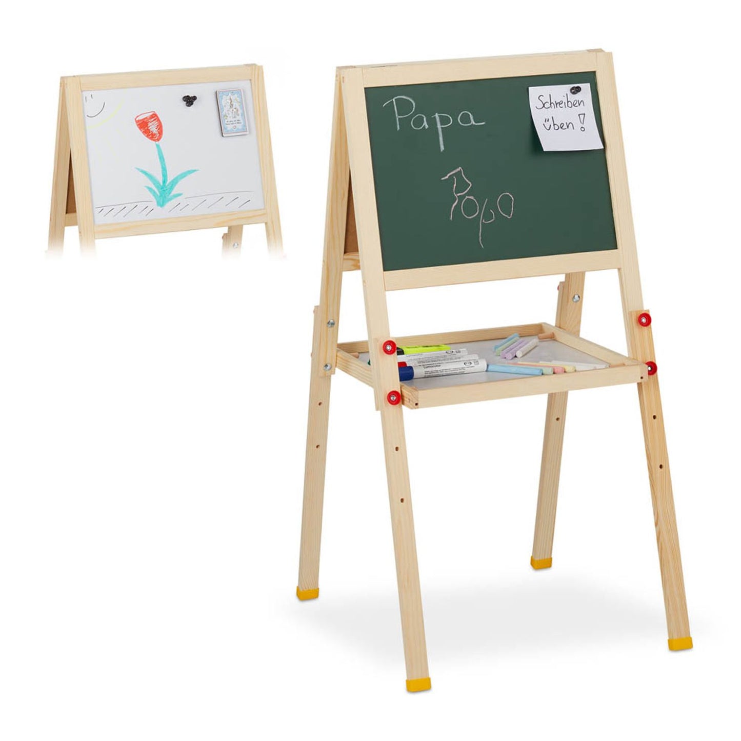 relaxdays Kindertafel 34,0 x 24,0 cm weiß/grün | 10027237_0