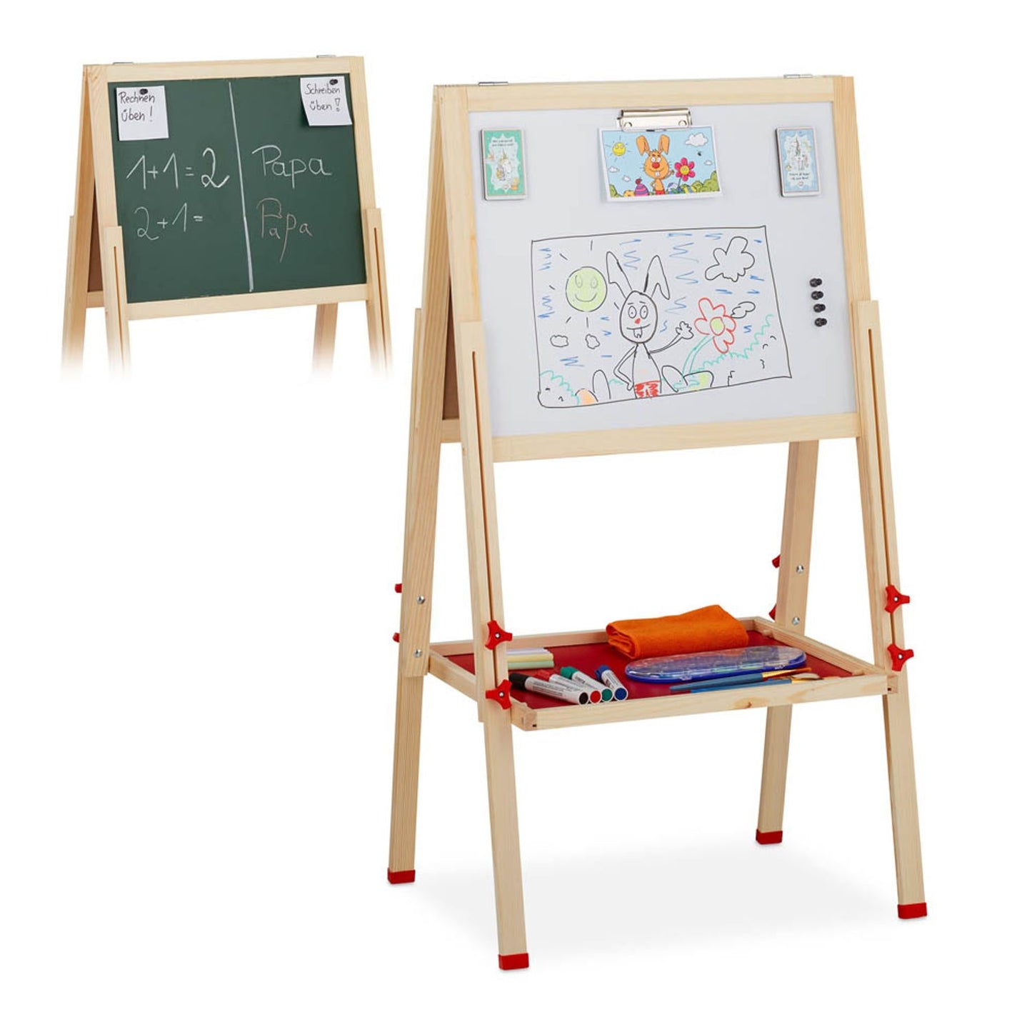 relaxdays Kindertafel 49,0 x 39,0 cm weiß/grün | 10027239_0