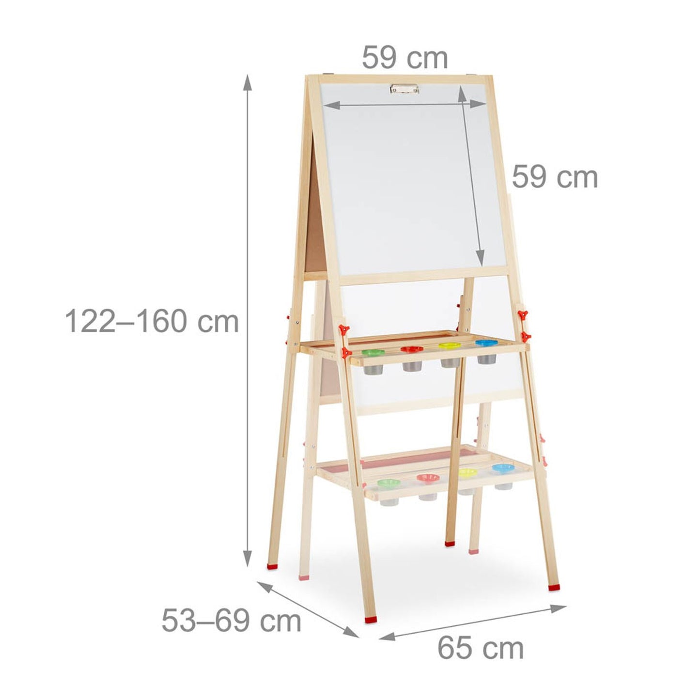 relaxdays Kindertafel 59,0 x 59,0 cm weiß/grün | 10027240_0