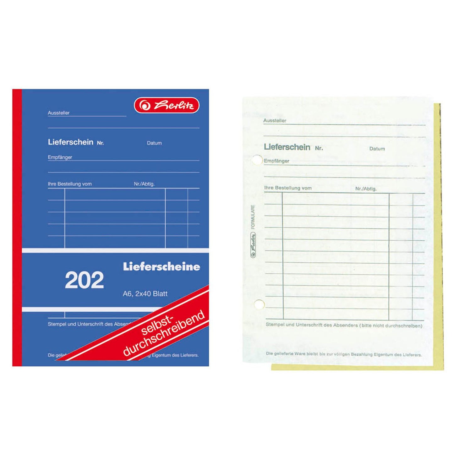 herlitz Lieferschein mit Empfangsschein Formularbuch 202 | 300010485