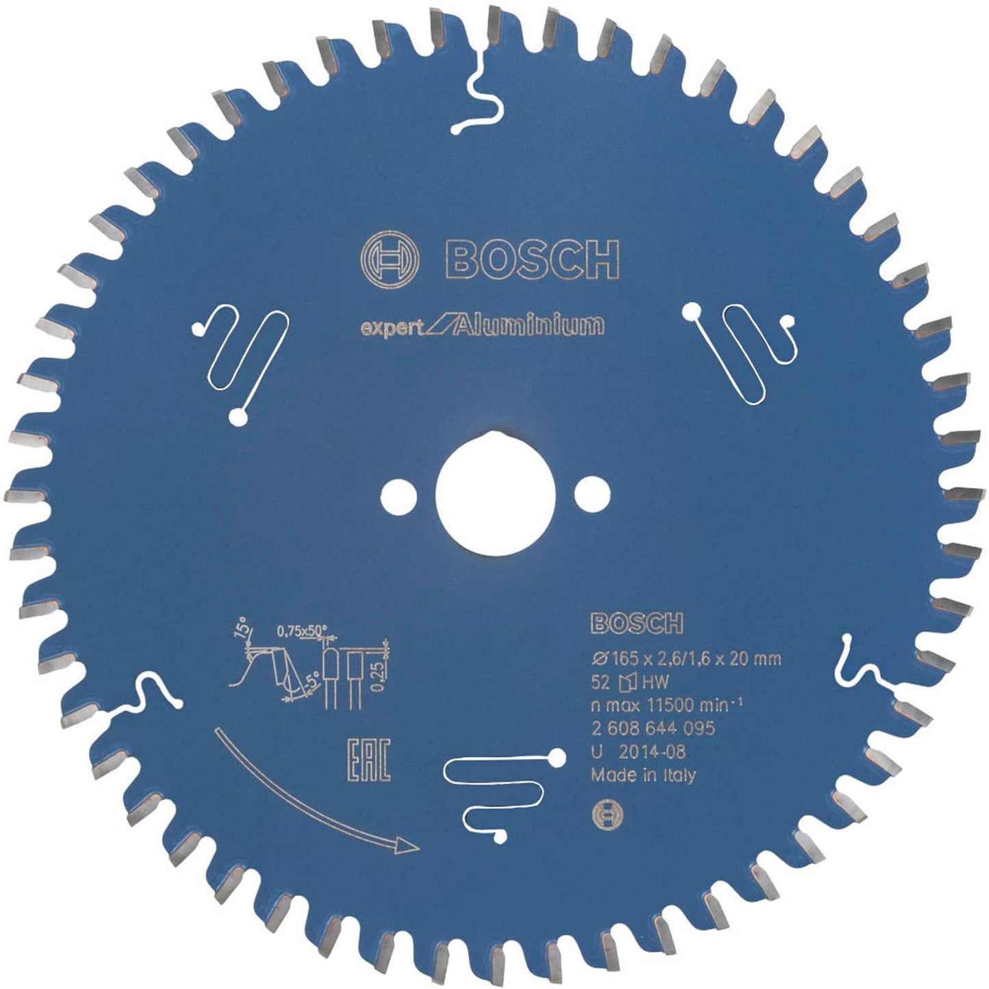 BOSCH EXPERT for Aluminium Kreissägeblatt 165,0 mm, 52 Zähne | 2608644095