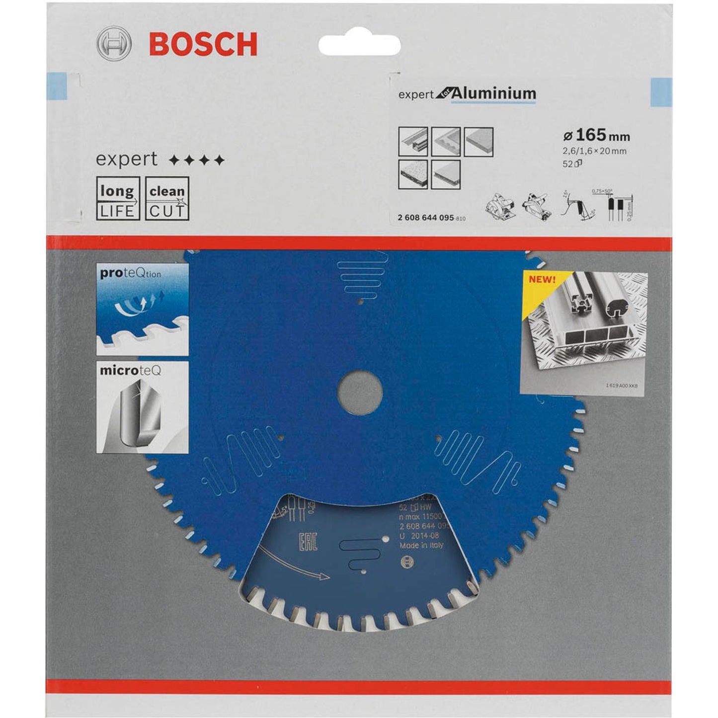 BOSCH EXPERT for Aluminium Kreissägeblatt 165,0 mm, 52 Zähne | 2608644095