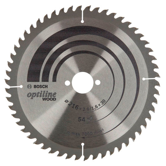BOSCH Optiline Wood Kreissägeblatt 216,0 mm, 54 Zähne | 2608838411