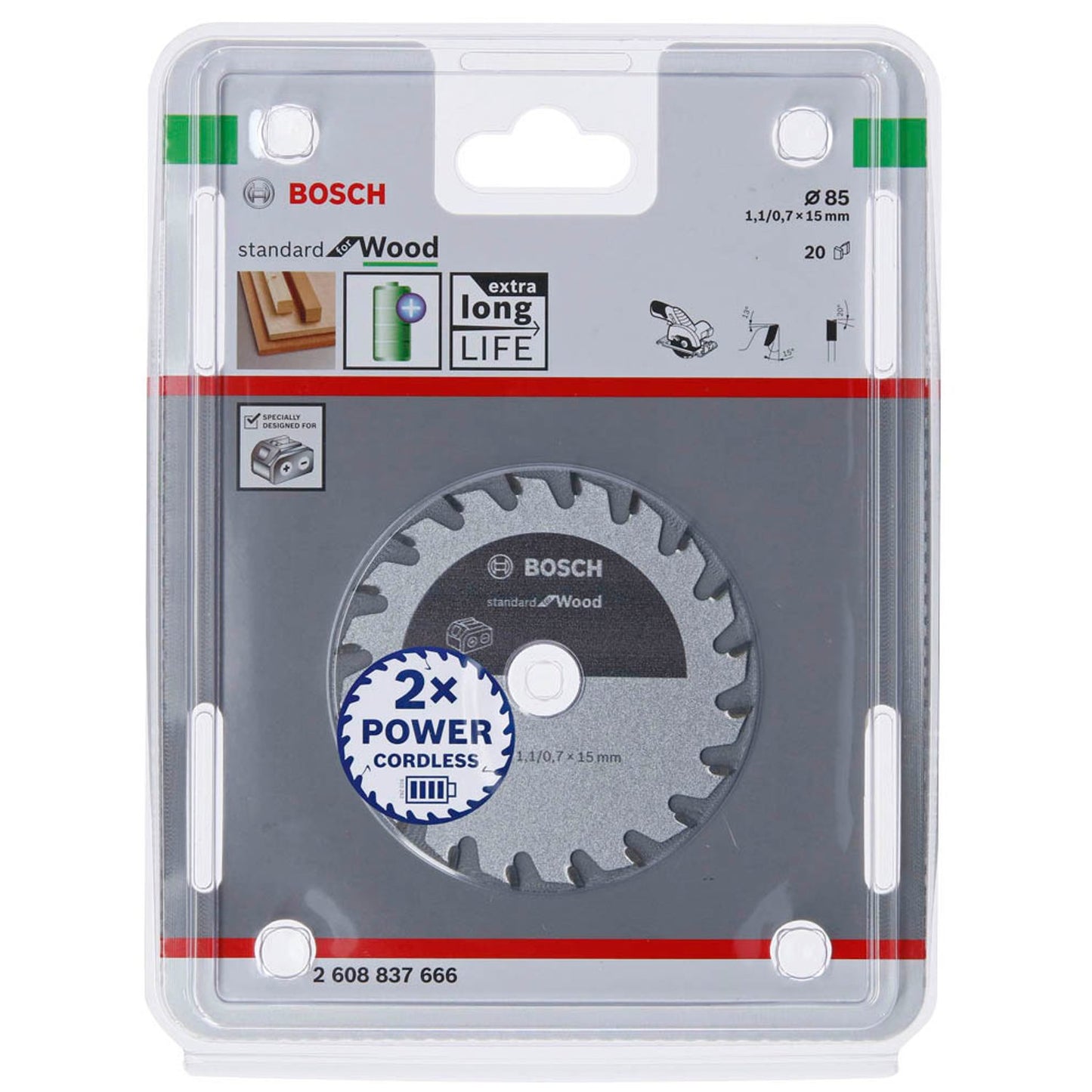 BOSCH Standard for Wood Kreissägeblatt 85,0 mm, 20 Zähne | 2608837666