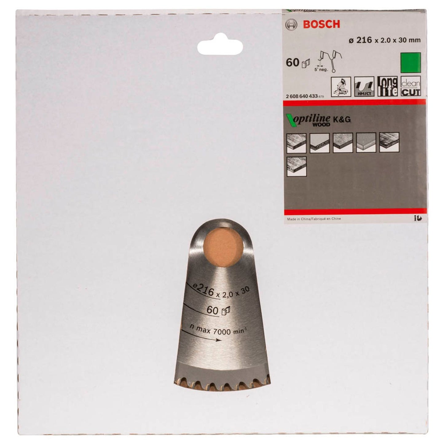 BOSCH Optiline Wood Kreissägeblatt 216,0 mm, 60 Zähne | 2608640433