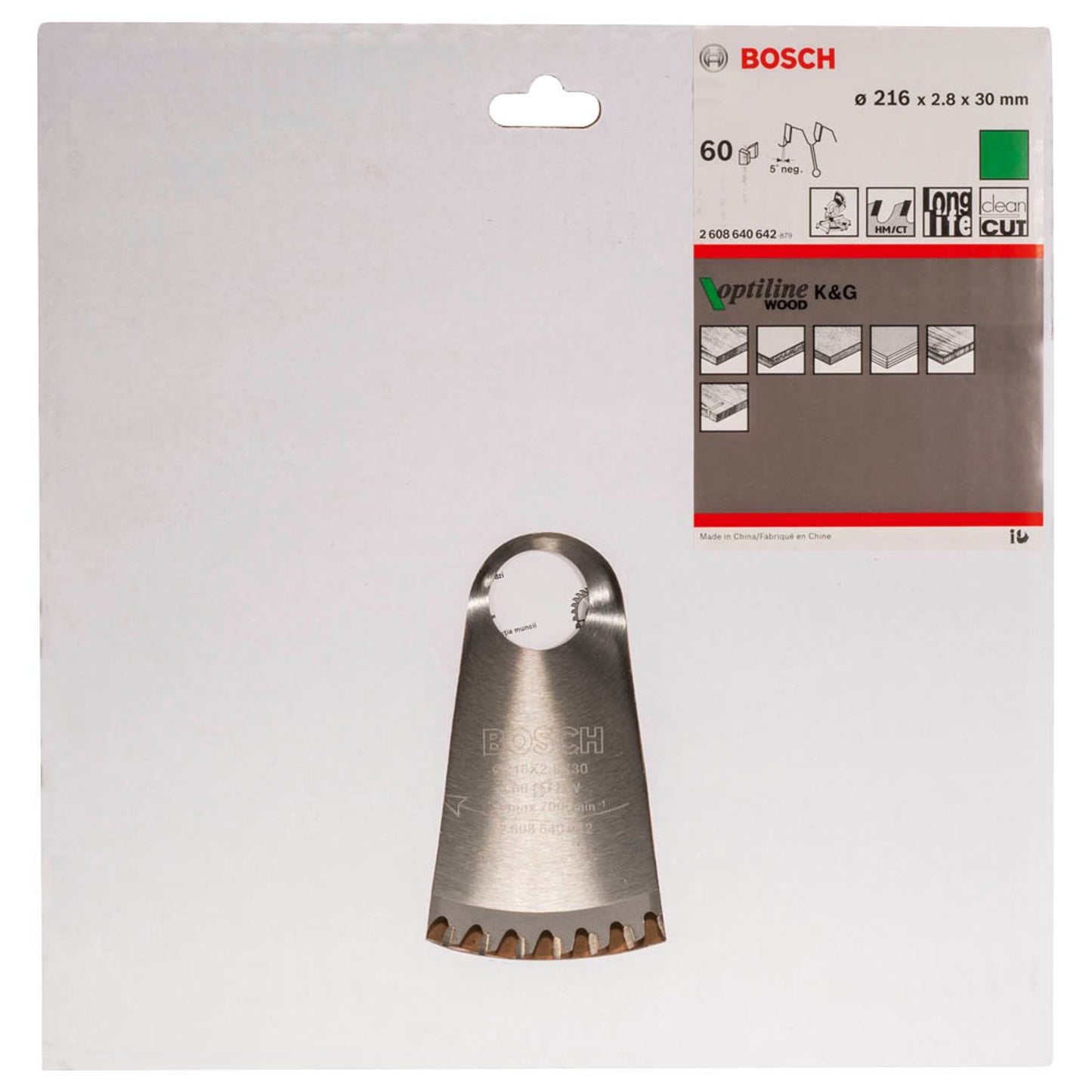 BOSCH Optiline Wood Kreissägeblatt 216,0 mm, 60 Zähne | 2608640642