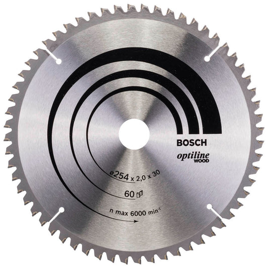 BOSCH Optiline Wood Kreissägeblatt 254,0 mm, 60 Zähne | 2608640436