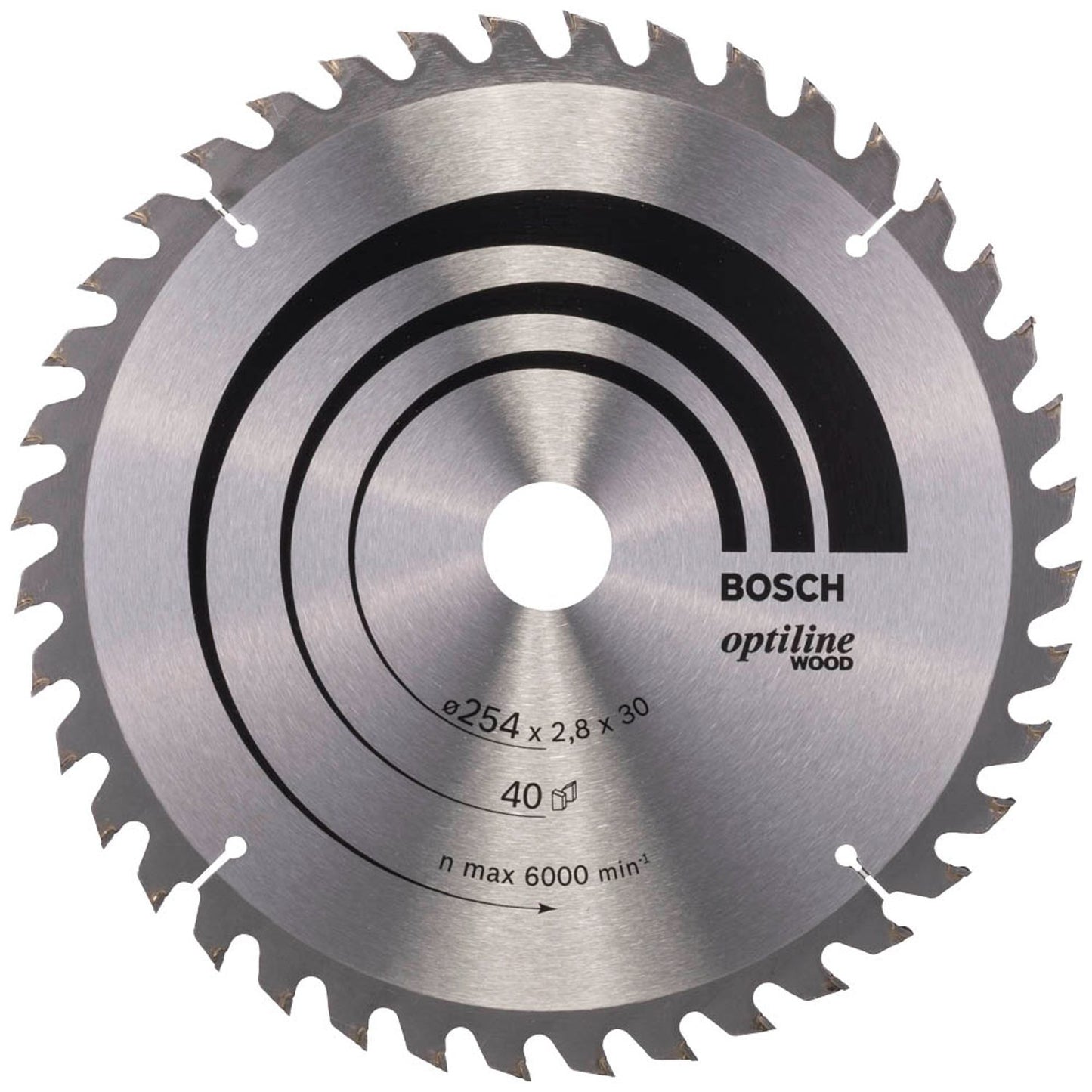 BOSCH Optiline Wood Kreissägeblatt 254,0 mm, 40 Zähne | 2608640443