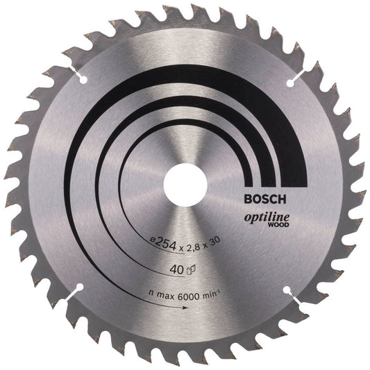 BOSCH Optiline Wood Kreissägeblatt 254,0 mm, 40 Zähne | 2608640443