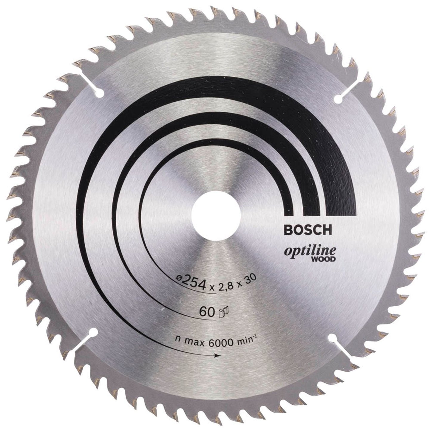 BOSCH Optiline Wood Kreissägeblatt 254,0 mm, 60 Zähne | 2608640444