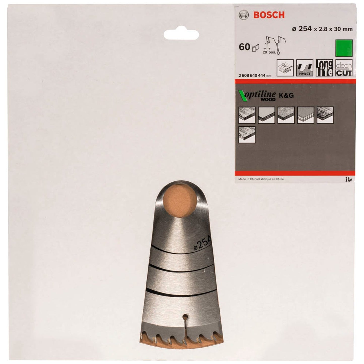 BOSCH Optiline Wood Kreissägeblatt 254,0 mm, 60 Zähne | 2608640444