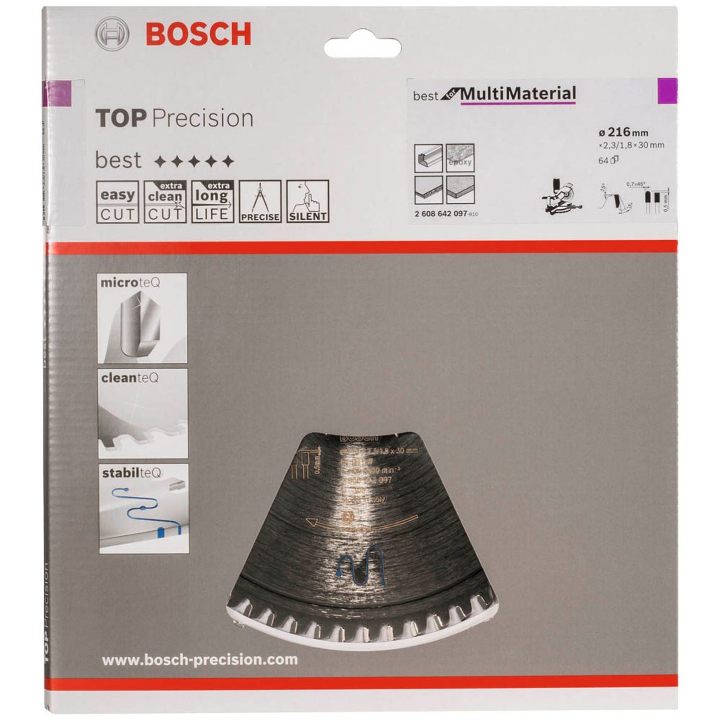 BOSCH Best for Multi Material Kreissägeblatt 216,0 mm, 64 Zähne | 2608642097