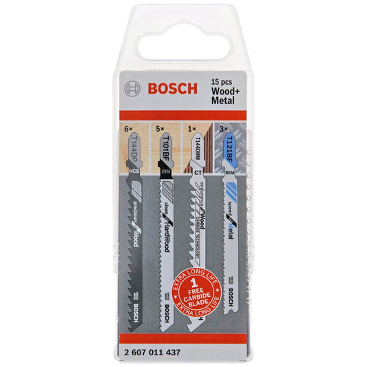 BOSCH Wood and Metal Stichsägeblätter-Set 15-teilig | 2607011437