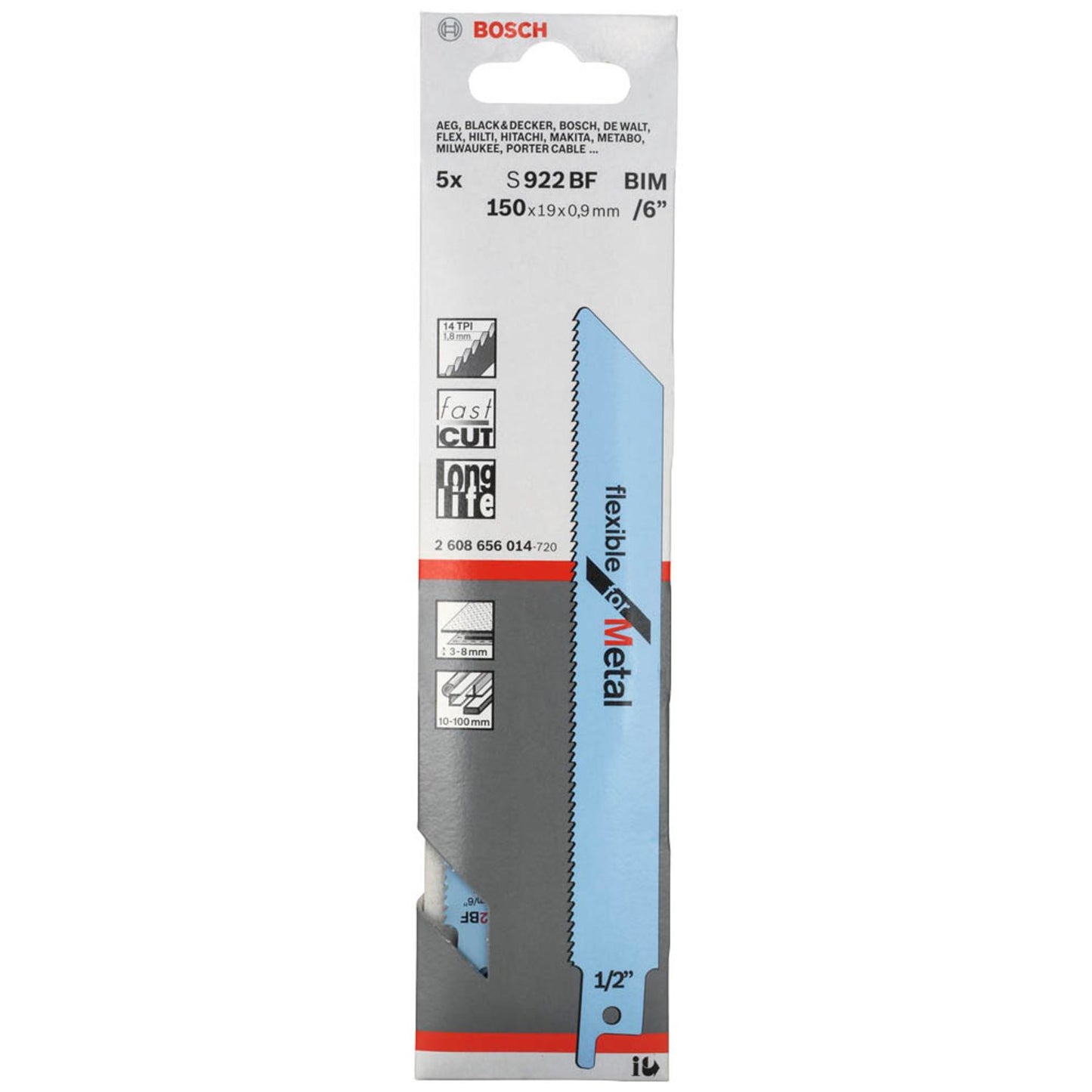 BOSCH S 922 BF Säbelsägeblätter | 2608656014 | 1 Pack = 5 St.