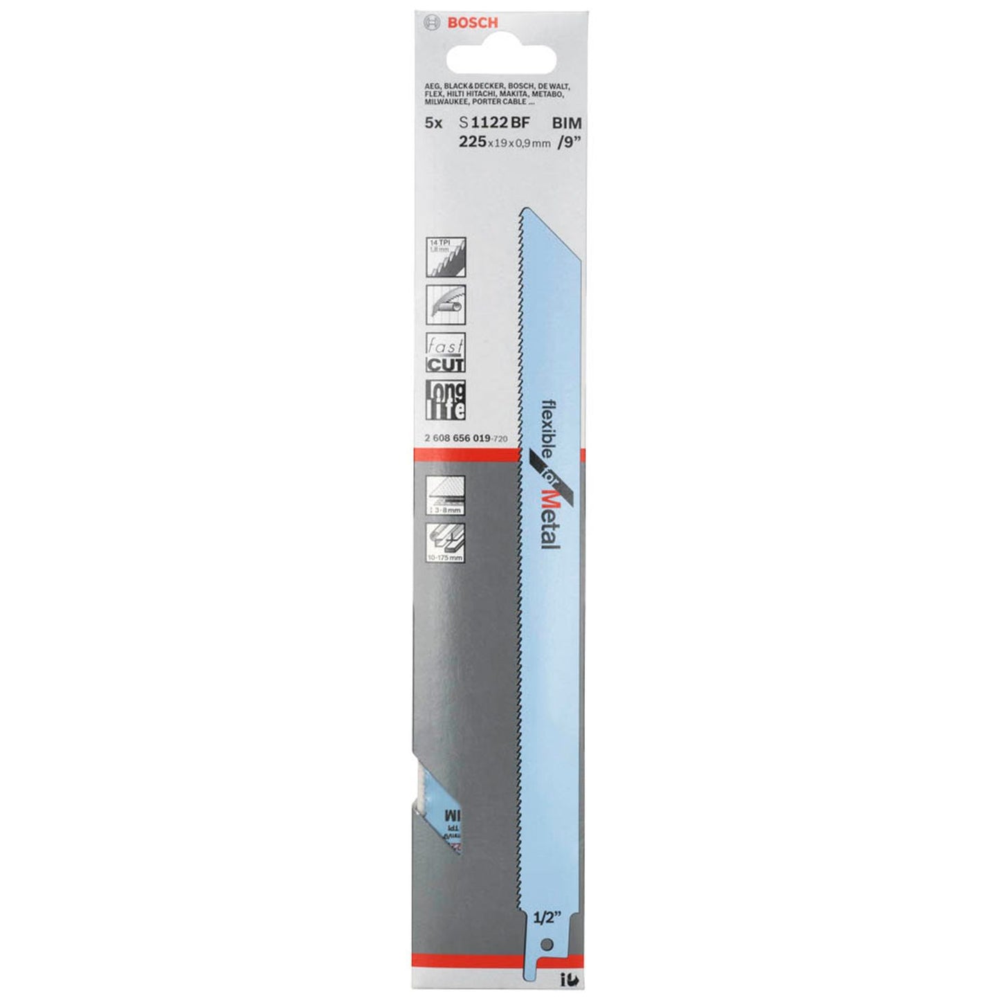 BOSCH S 1122 BF Säbelsägeblätter | 2608656019 | 1 Pack = 5 St.