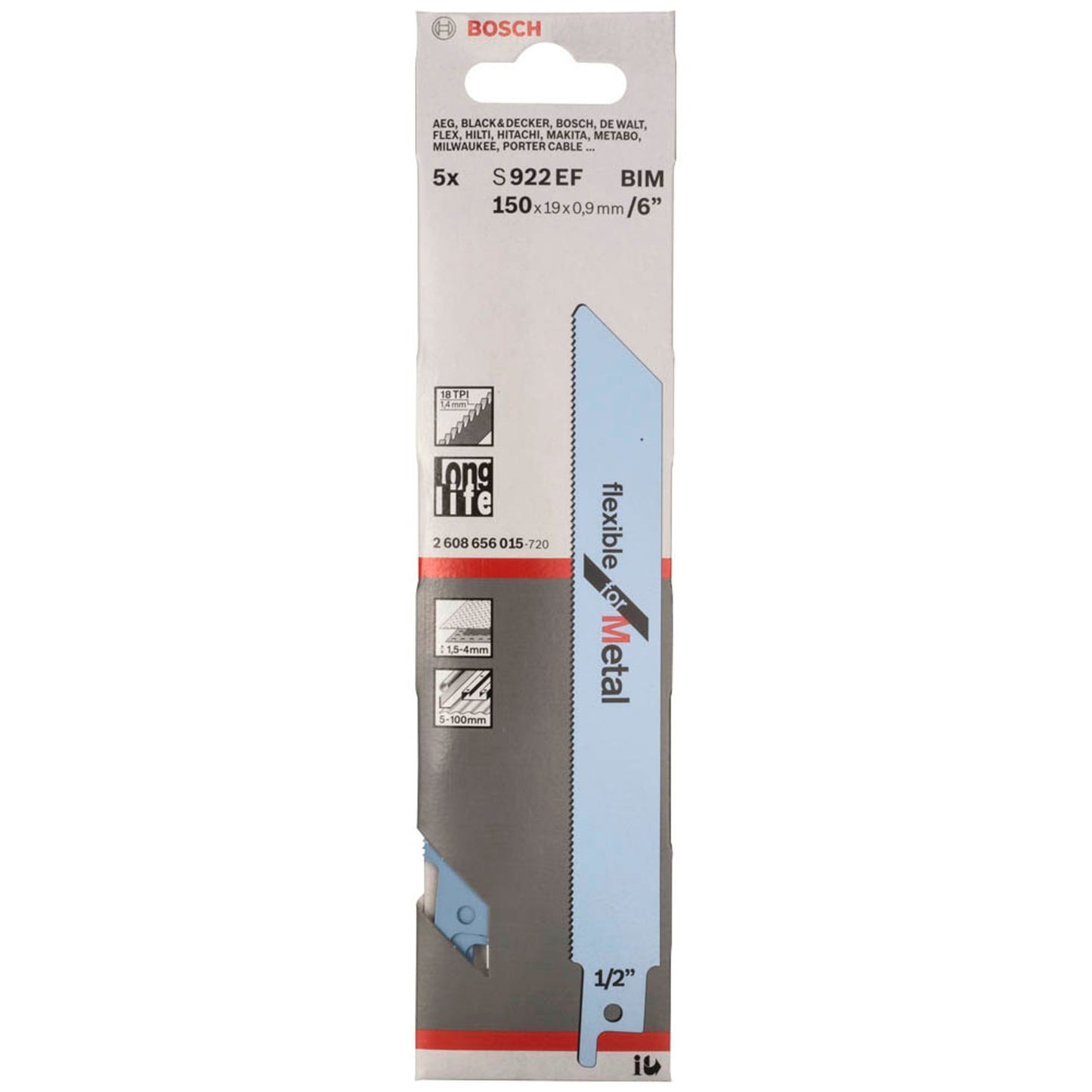 BOSCH S 922 EF Säbelsägeblätter | 2608656015 | 1 Pack = 5 St.
