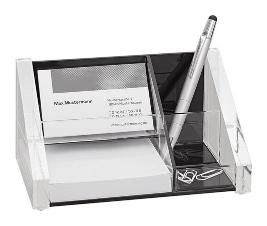 WEDO Schreibtisch-Organizer Acryl Exklusiv glasklar/schwarz Acryl Fächer