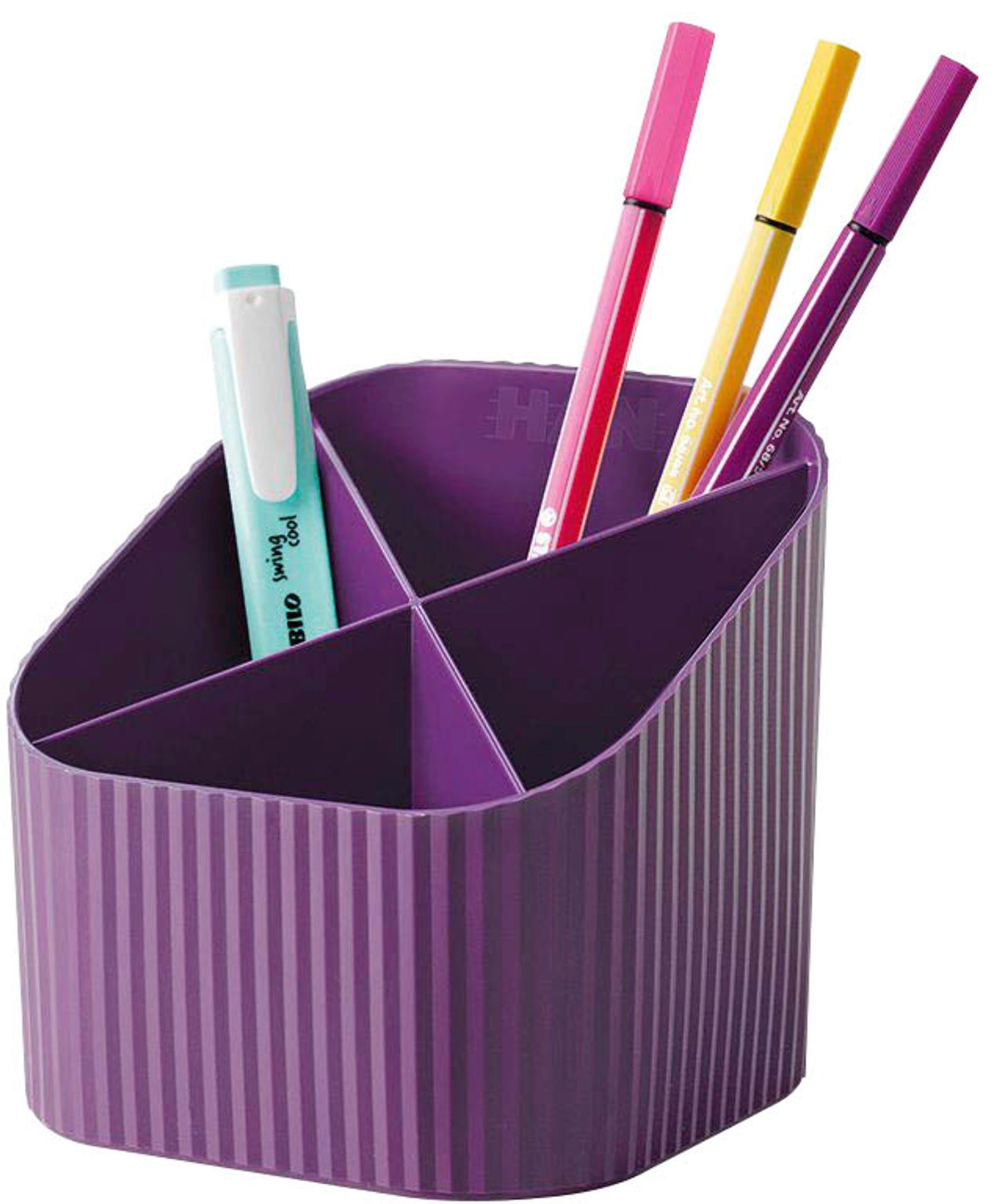 HAN Stiftehalter 100% Recyclingmaterial 4 Fächer 11,1 x 12,1 x 10,6 cm