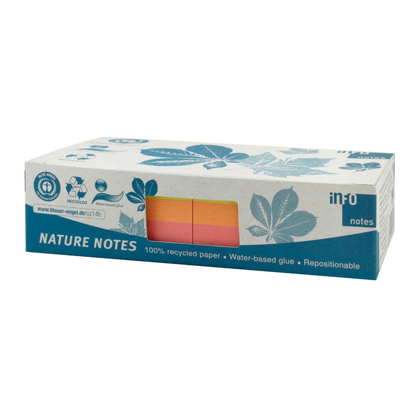 inFO Recycling Haftnotizen farbsortiert, 2 Würfel | 5654-97BOX | 1 Pack = 2 Würfel