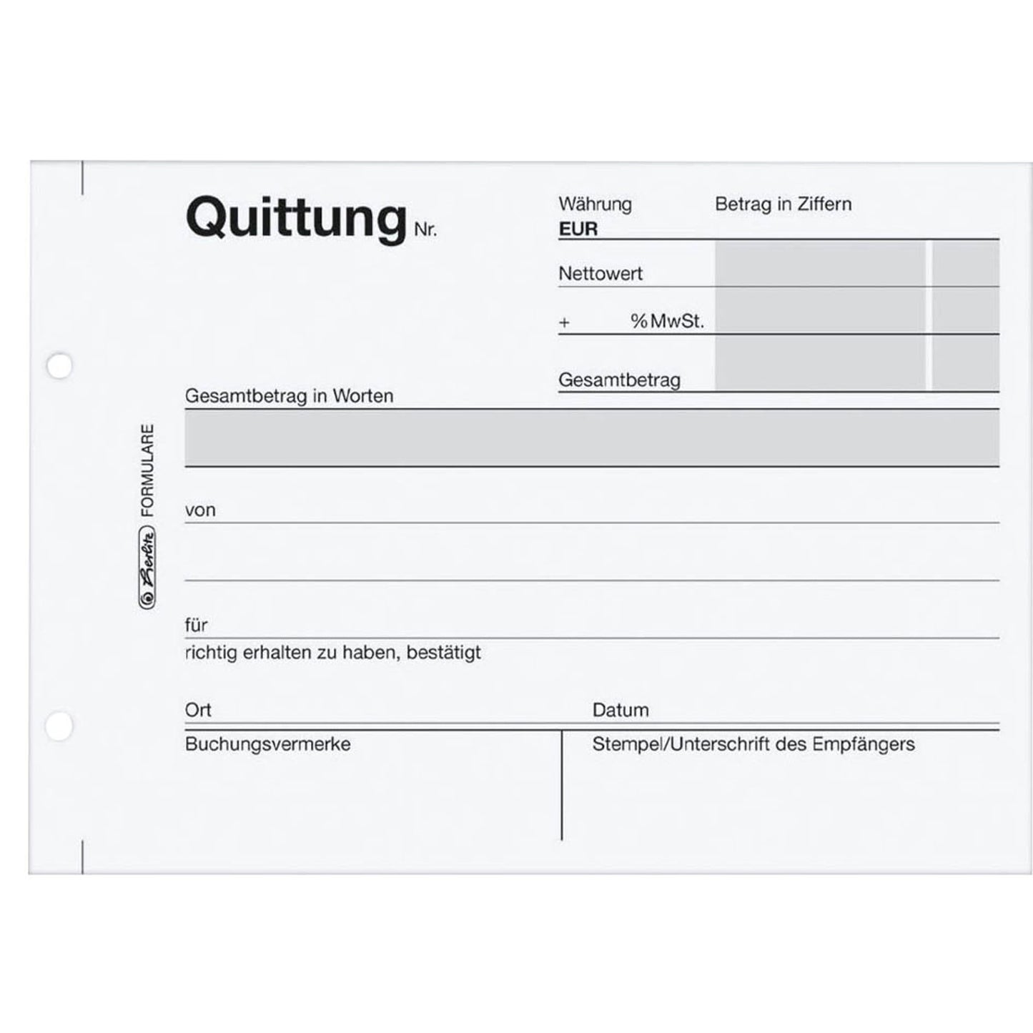 herlitz Quittung, MwSt. separat ausgewiesen Formularbuch 401 | 300010507