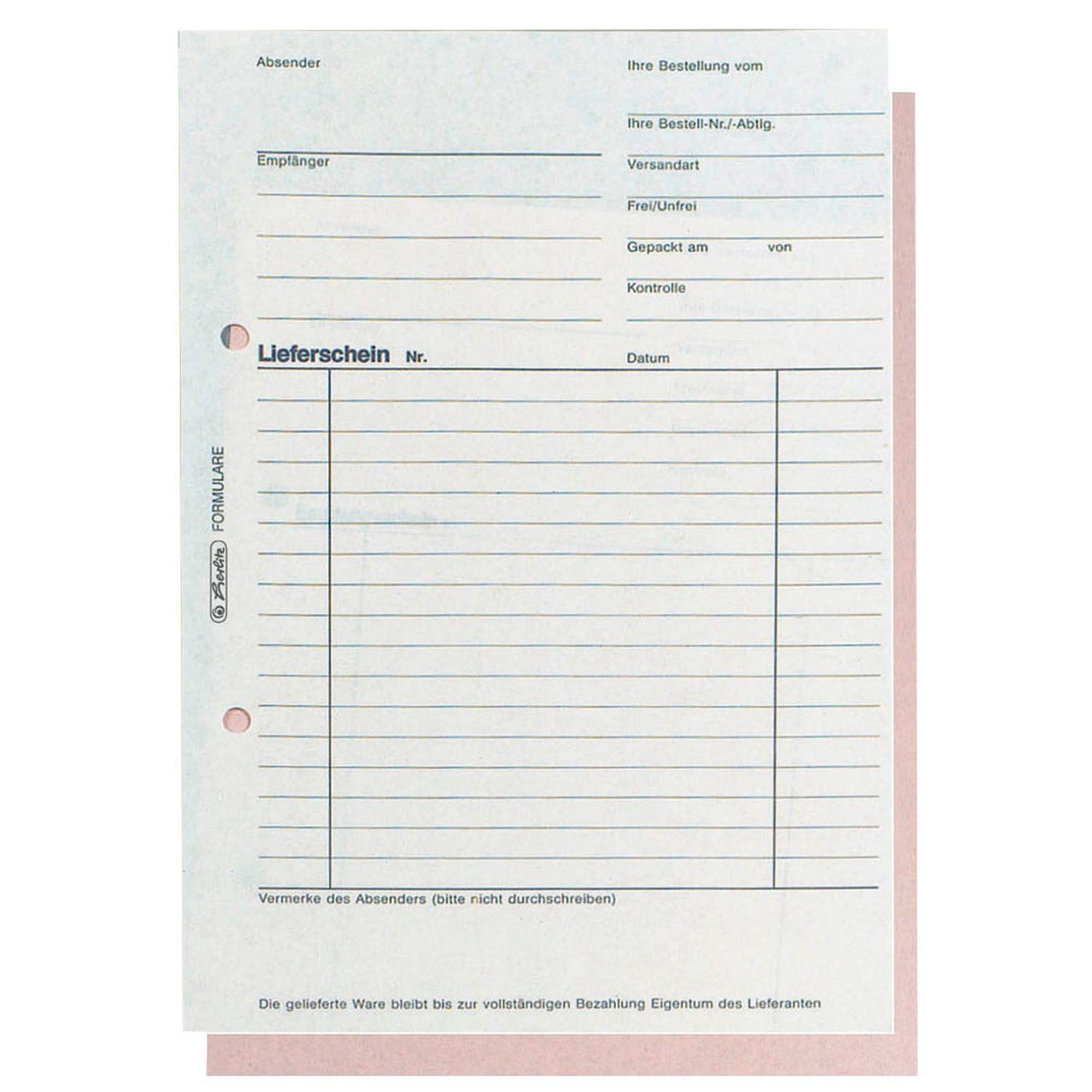 herlitz Lieferschein mit Empfangsschein Formularbuch 201 | 300010482