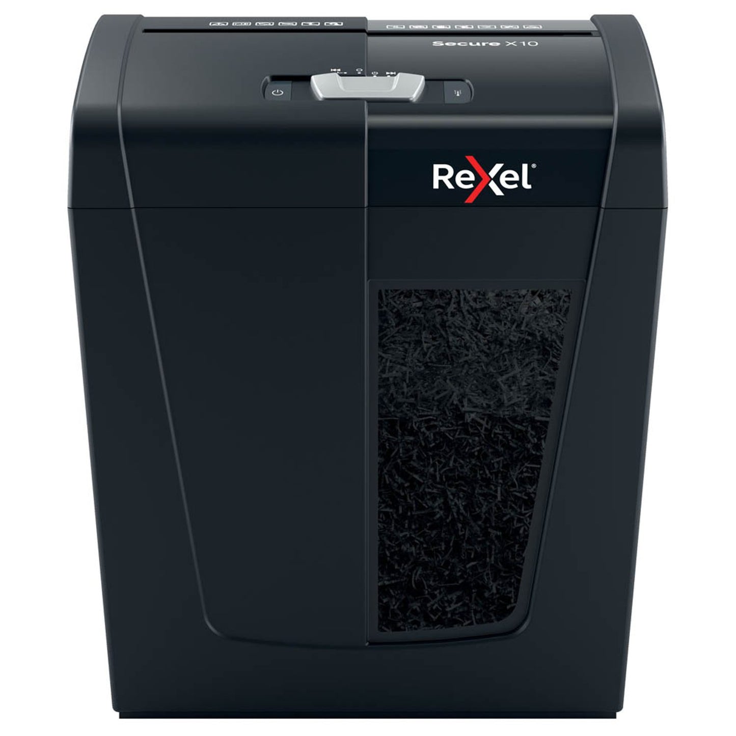 Rexel Secure X10 Aktenvernichter mit Partikelschnitt P-4, 4 x 40 mm, bis , schwarz | 2020124EU