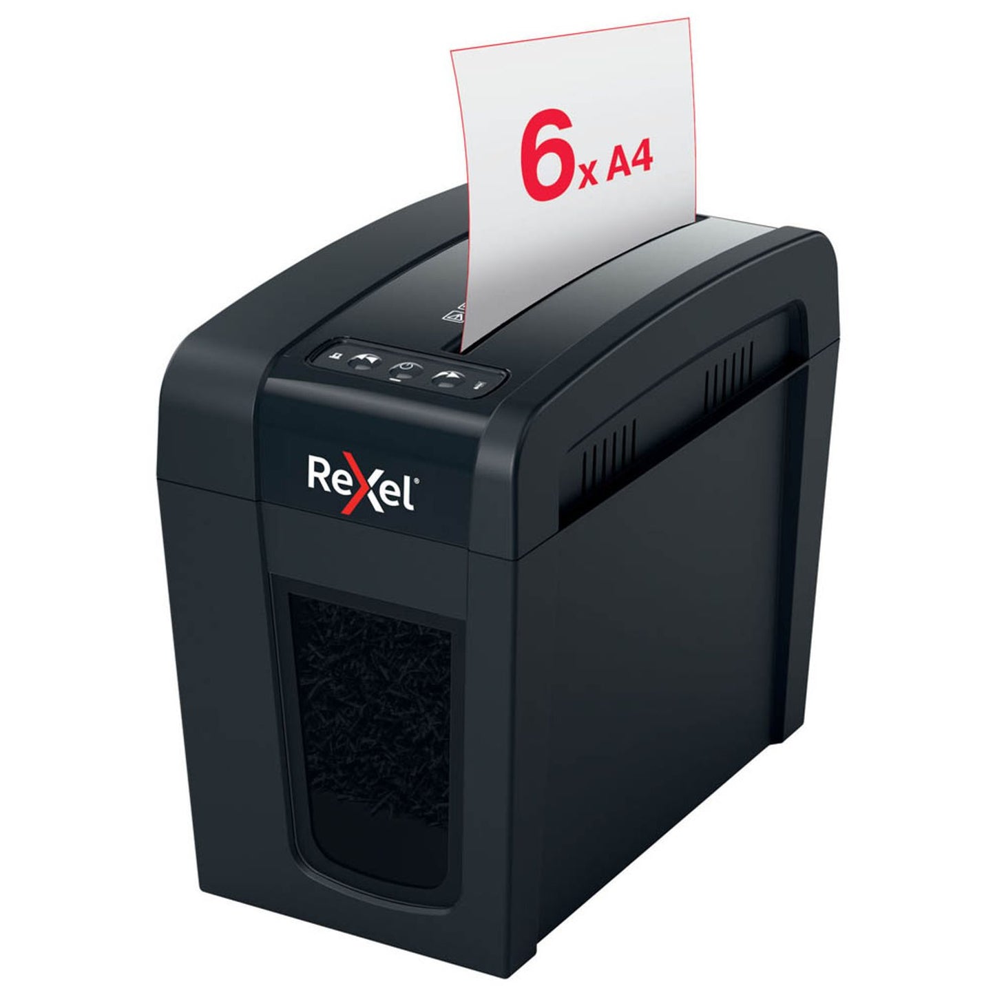 Rexel Secure X6-SL Aktenvernichter mit Partikelschnitt P-4, 4 x 40 mm, bis , schwarz | 2020125EU