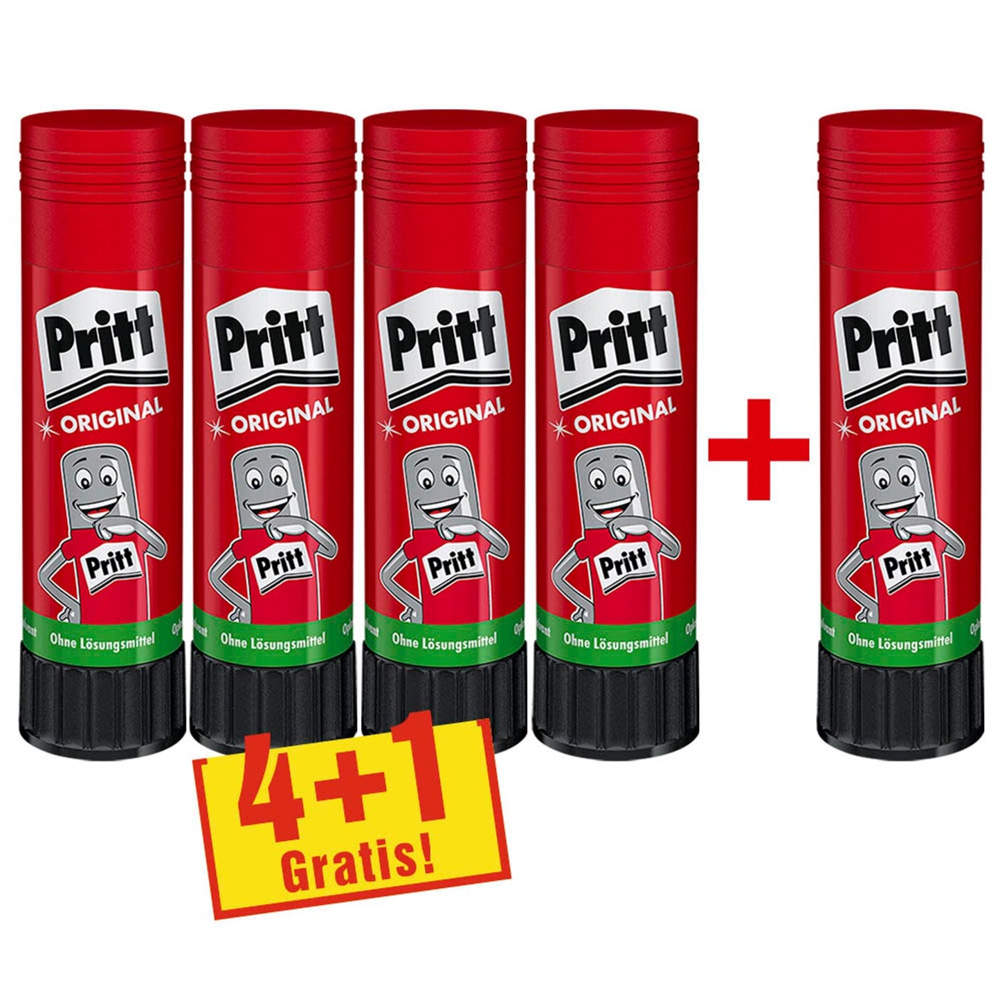 Pritt + 1 GRATIS: 4 Klebestifte 43,0 g + GRATIS | 9H PS8BF | 1 Pack = 4 St.