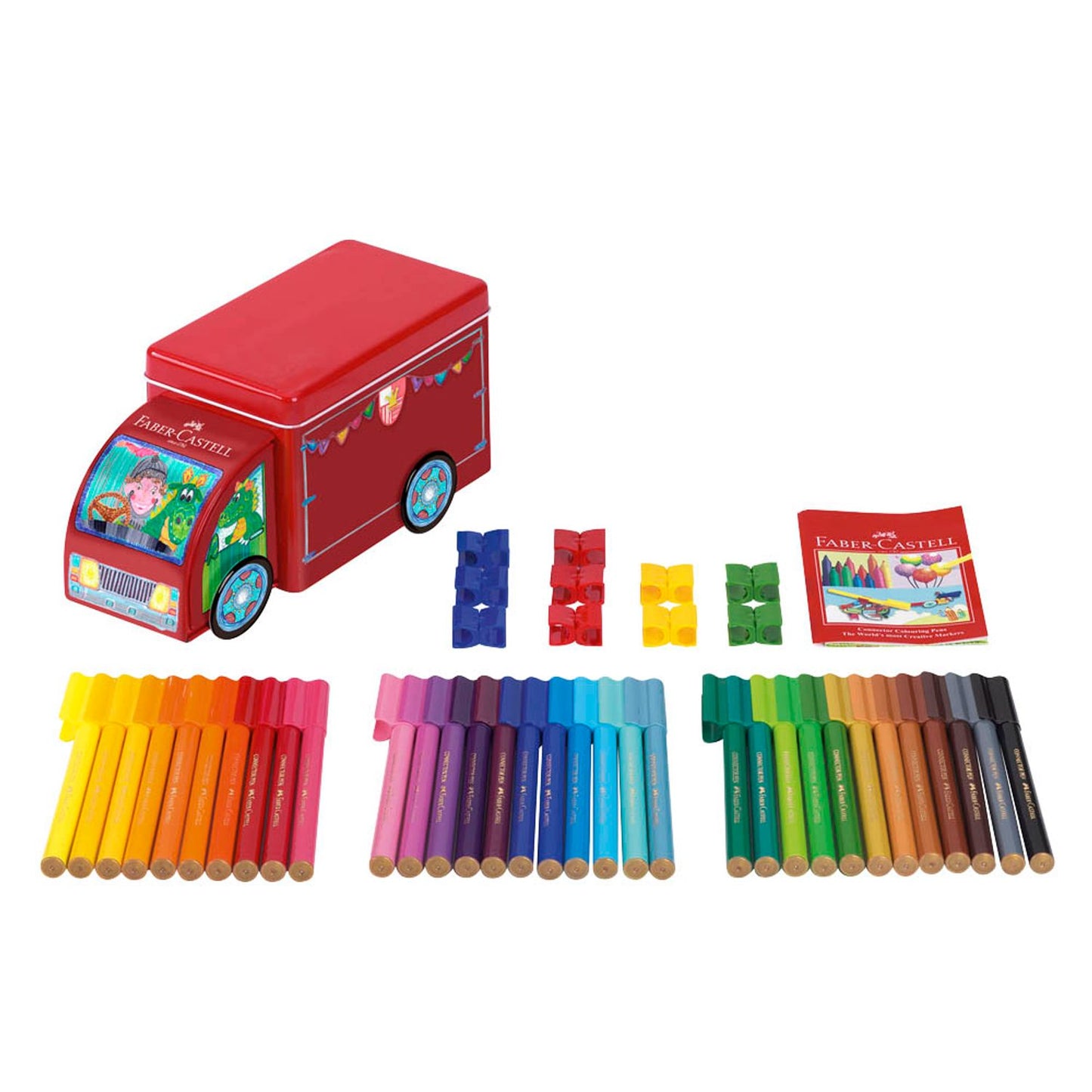 FABER-CASTELL Connector Truck Filzstifte farbsortiert | 155533 | 1 Pack = 33 St.