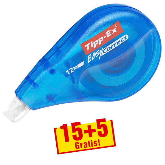 Tipp-Ex + 5 GRATIS: 15 Korrekturroller Easy Correct 4,2 mm + GRATIS | 895951 | 1 Aktionspack = 15 St.