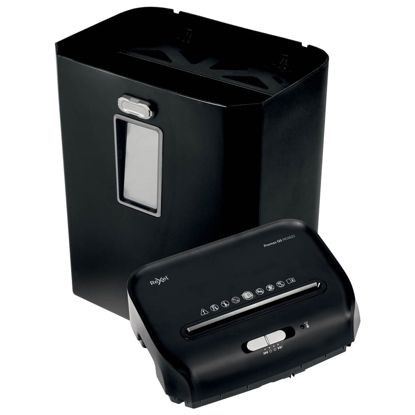 Rexel ProMax REX823 Aktenvernichter mit Partikelschnitt P-4, 4 x 40 mm, bis , schwarz | 2104583EU