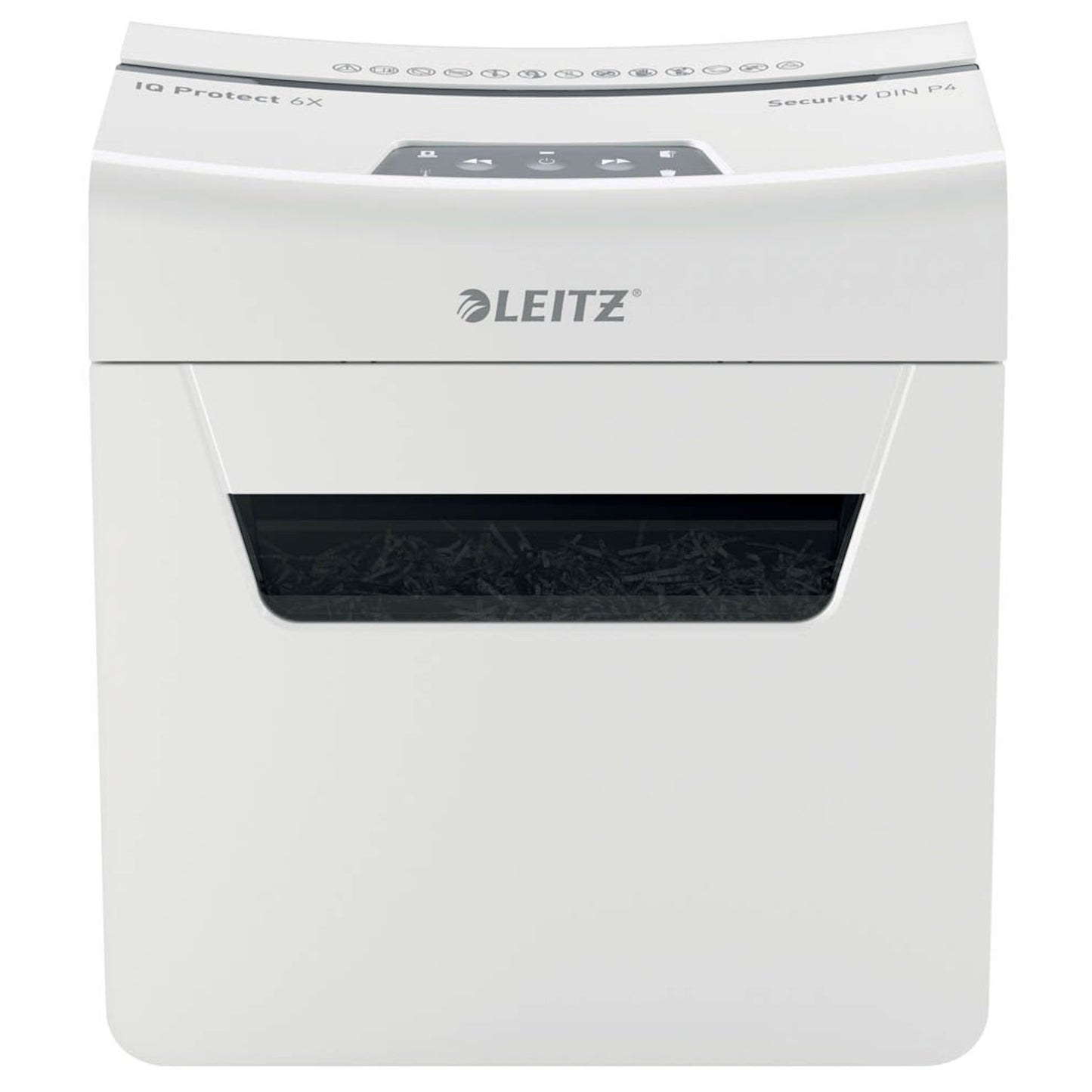 LEITZ IQ 6X Protect Premium Aktenvernichter mit Partikelschnitt P-4, 4 x 40 mm, bis , weiß | 80900000