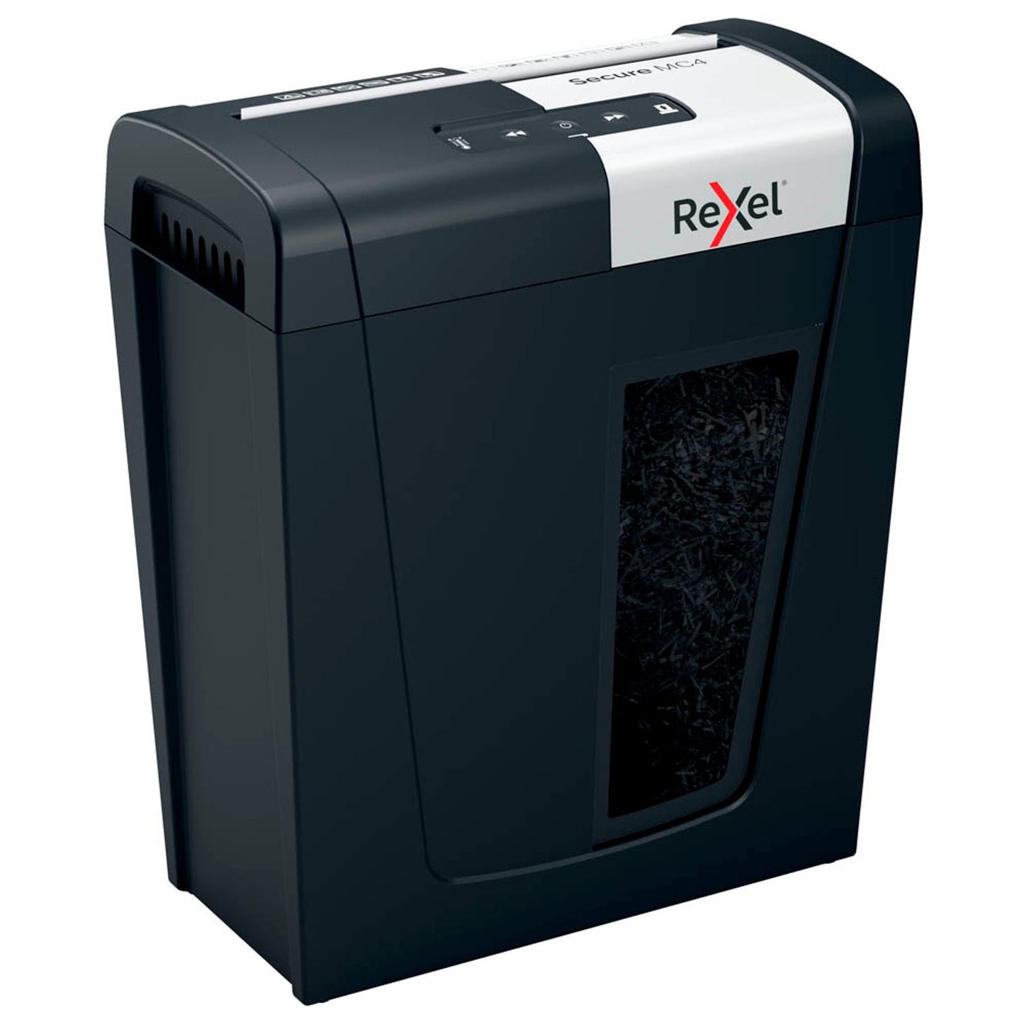 Rexel Secure MC4 Aktenvernichter mit Partikelschnitt P-5, 2 x 15 mm, bis , schwarz | 2020129EU