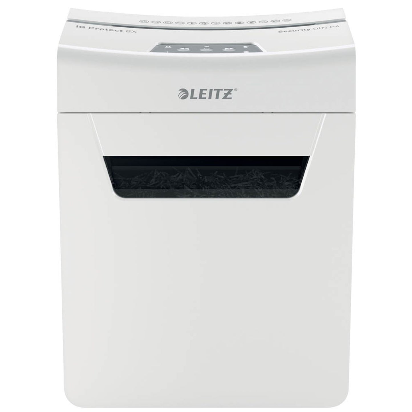 LEITZ IQ 8X Protect Premium Aktenvernichter mit Partikelschnitt P-4, 4 x 40 mm, bis , weiß | 80910000