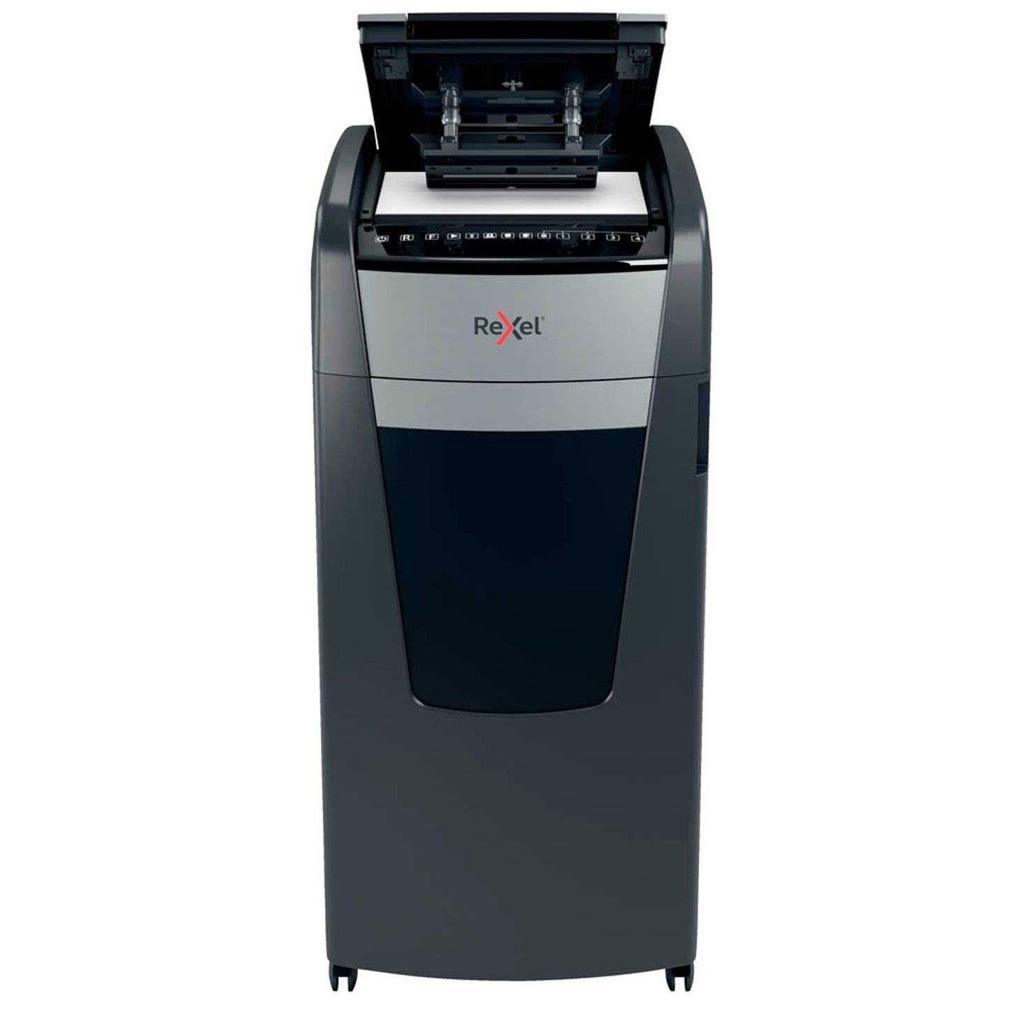Rexel Optimum AutoFeed+ 600M Aktenvernichter mit Partikelschnitt P-5, 2 x 15 mm, bis , schwarz | 2020600MEU