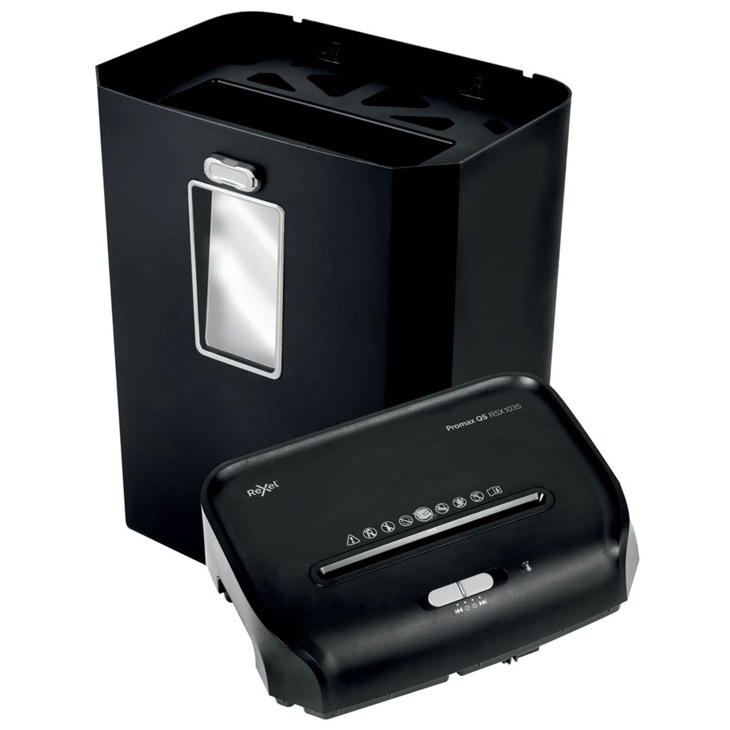 Rexel ProMax RSX1035 Aktenvernichter mit Partikelschnitt P-4, 4 x 40 mm, bis , schwarz | 2104585EU