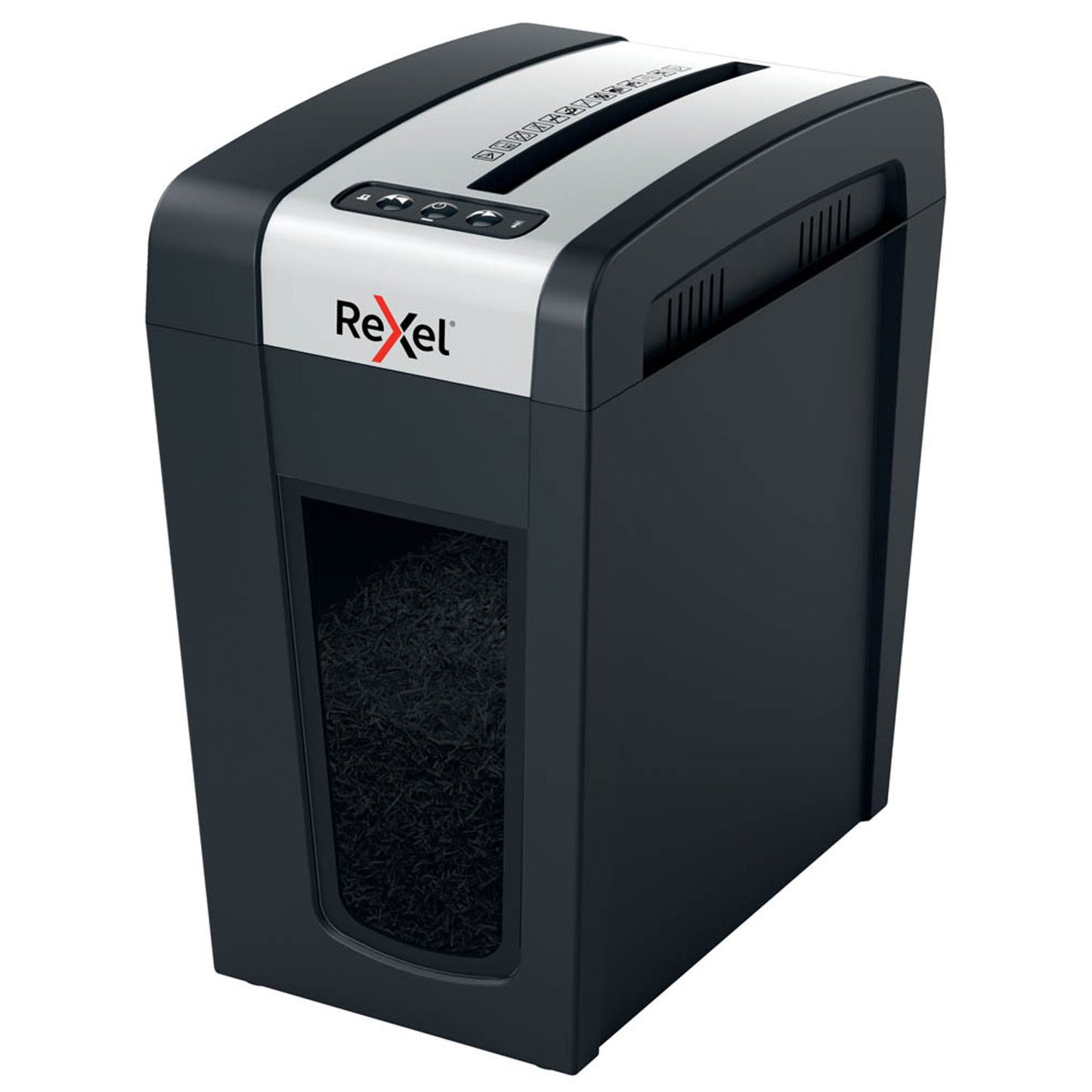 Rexel Secure MC6-SL Aktenvernichter mit Partikelschnitt P-5, 2 x 15 mm, bis , schwarz | 2020133EU