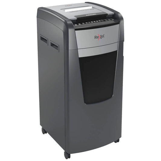 Rexel Optimum AutoFeed+ 600X Aktenvernichter mit Partikelschnitt P-4, 4 x 28 mm, bis , schwarz | 2020600,00 XEU