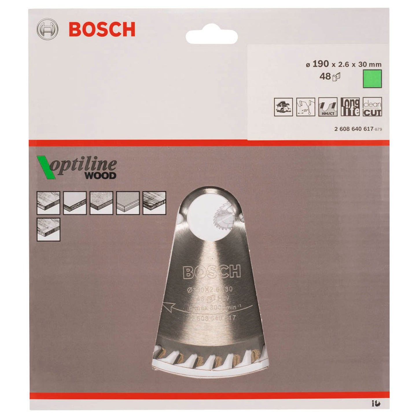 BOSCH Optiline Wood Kreissägeblatt 190,0 mm, 48 Zähne | 2608640617