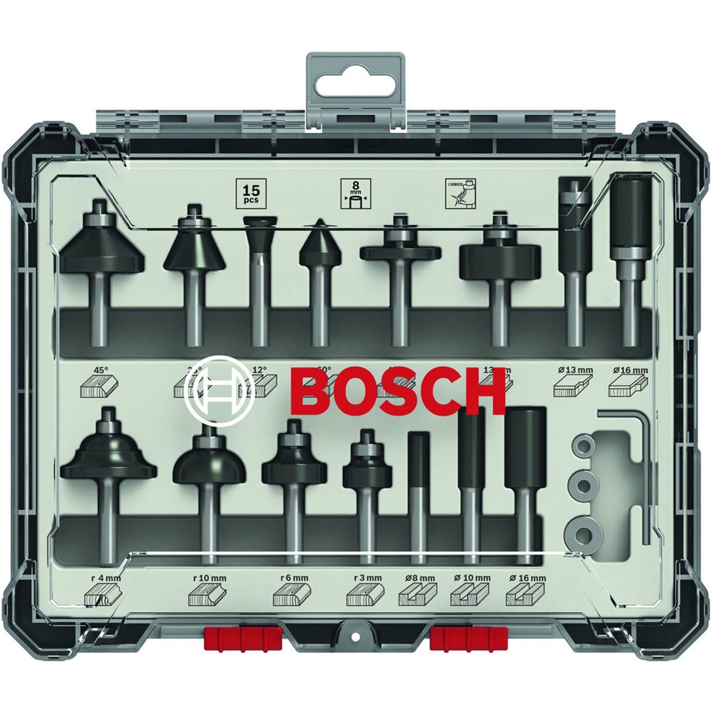 BOSCH Mixed Set Fräser-Set 15-teilig | 2607017472