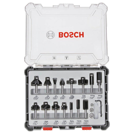 BOSCH Mixed Set Fräser-Set 15-teilig | 2607017471