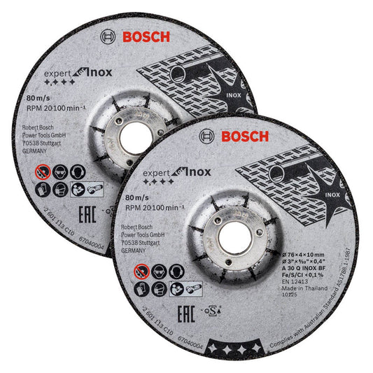 BOSCH Schruppscheiben EXPERT for Inox | 2608601705 | 1 Pack = 2 St.
