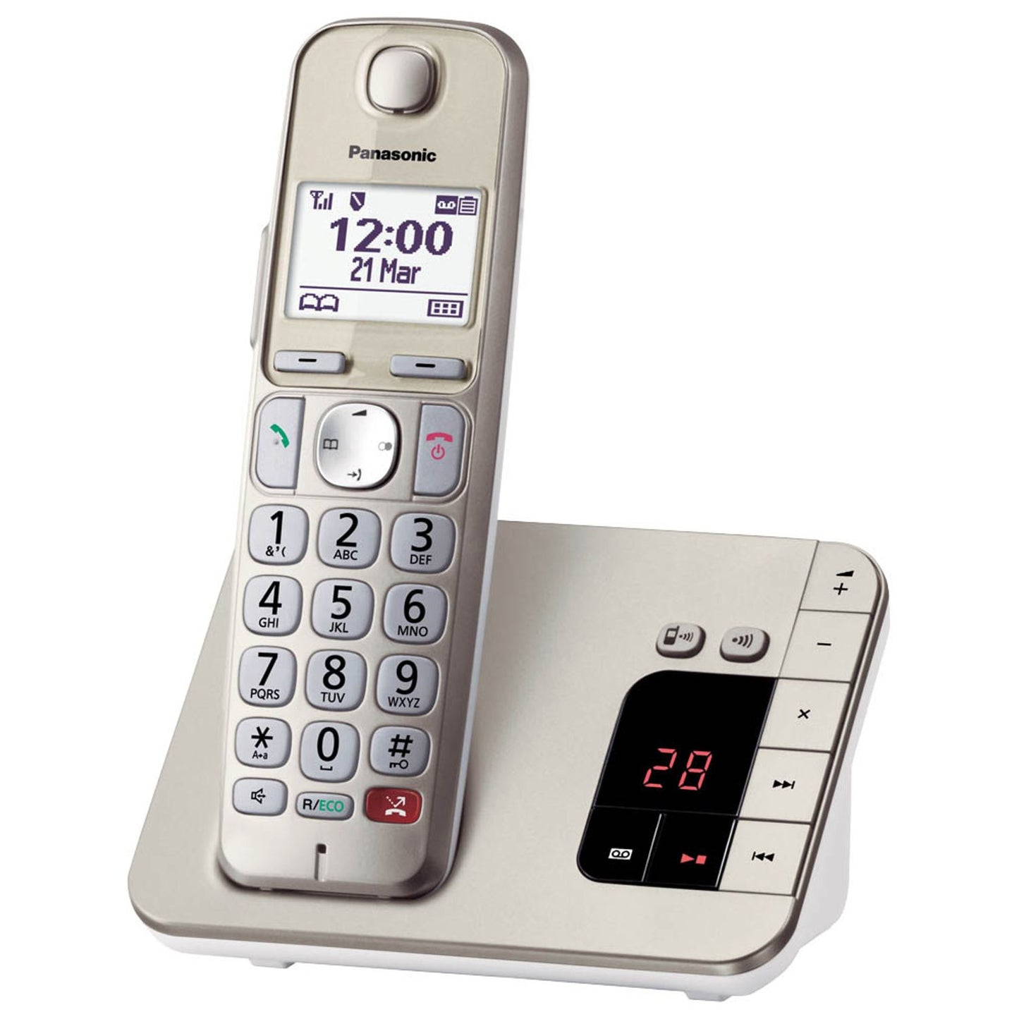 Panasonic Schnurloses Telefon mit Anrufbeantworter champagner | KX-TGE260GN