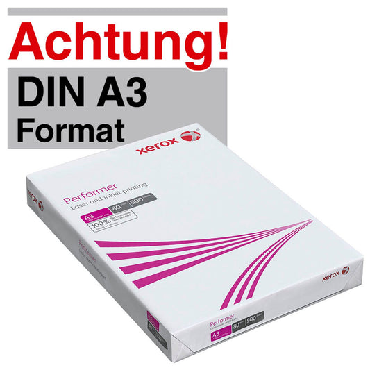 xerox Kopierpapier Performer DIN A3 80 g/qm | 003R90569 | 1 Pack = 500 Blatt